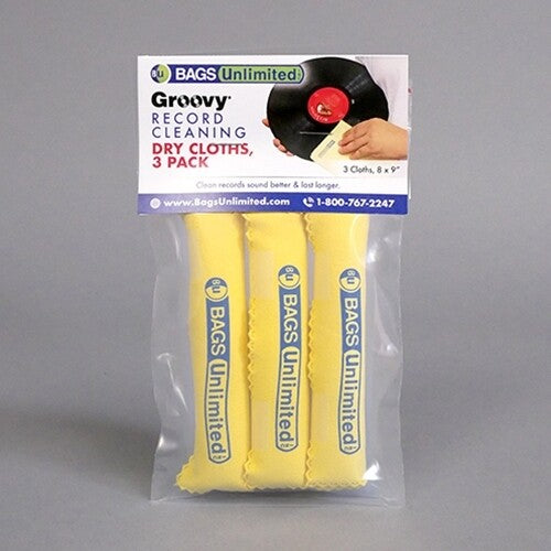 Bags Unlimited - Bu Asa-2d Groovy Record Cleaning Cloth 3pk Ylw