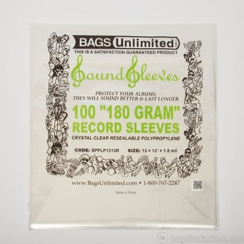 Bags Unlimited - Bu Spplp1313r 180g Lp Jacket Slv Rslbl 100cnt Clr