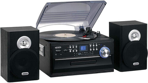 Jensen Jta475 Tt Music Ent Sys CD Cass Am/Fm Black - Jensen JTA-475 Turntable Music Entertainment System (33/45/78 RPM) CD/Cassette AM/FM Radio (TURNTABLES)