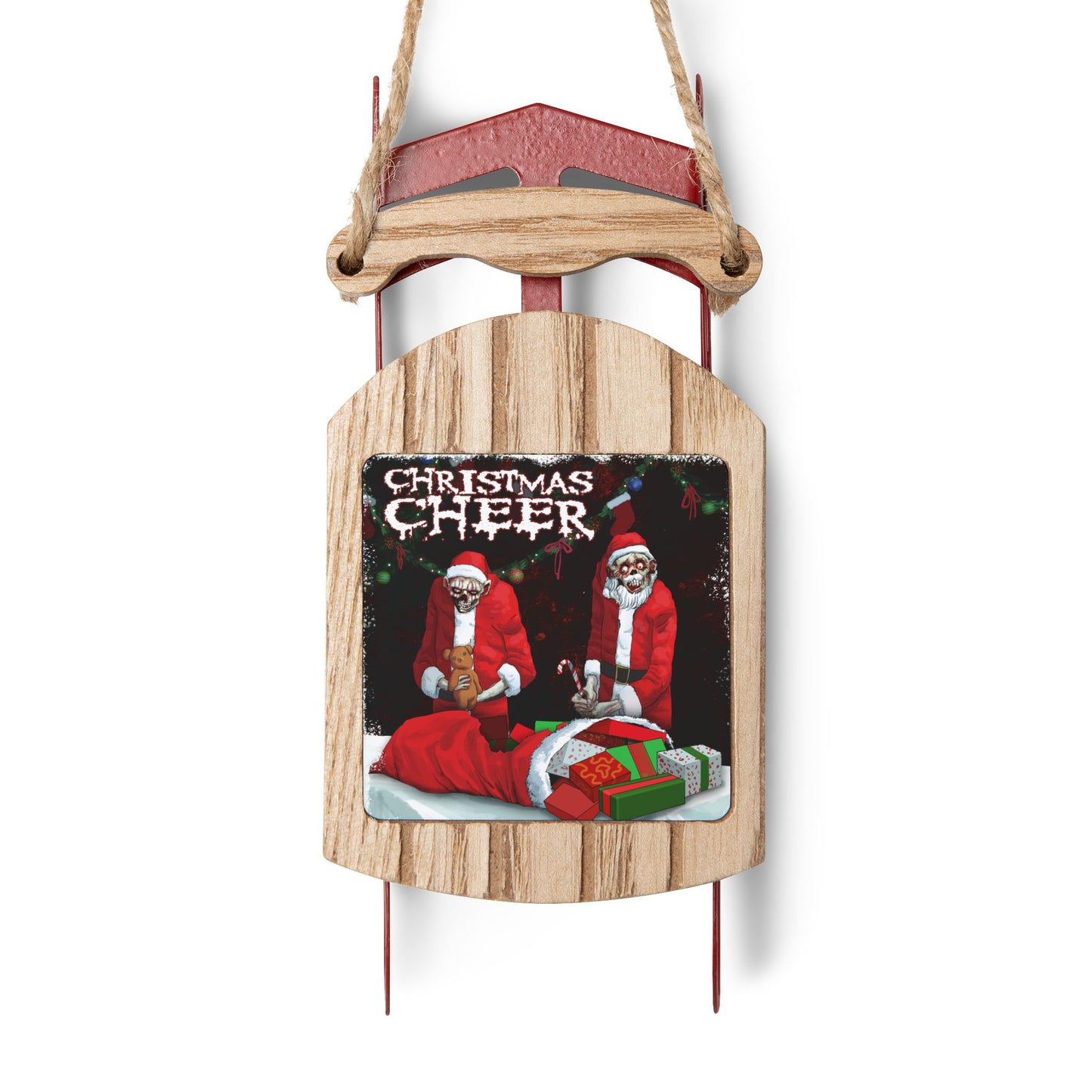Christmas Cheer Sled Ornaments