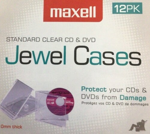 Maxell 190069D CD-360 CD/DVD Jewel Boxes 12Pk Clr - Maxell 190069D CD-360 Replacement CD/DVD Jewel Boxes Plastic 12 Pack (Clear)