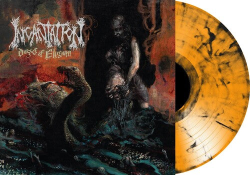Incantation - Dirges of Elyzium - Orange / Black Marble