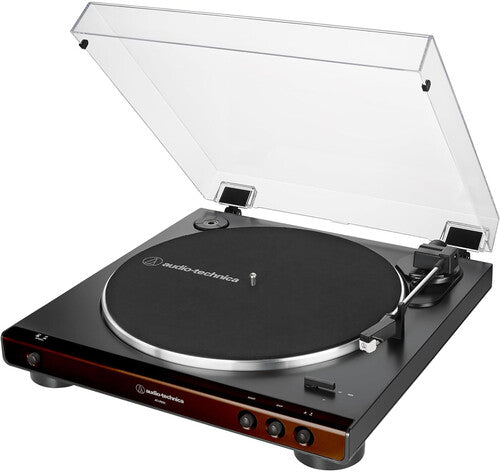 Audio Technica Atlp60Xbw Turntable Auto Brown - Audio Technica AT-LP60X-BW Fully Automatic Belt-Drive Turntable (Brown/Black) (TURNTABLES)