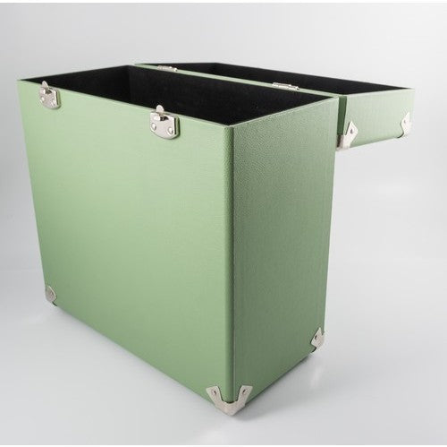Gpo Swb18Gre 12 in Vinyl Record Case Green - GPO Retro SWB18GRE 12" Vinyl Record Case 35 Count Capacity with Removable Lid - Green