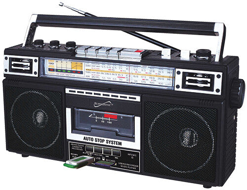 Supersonic Inc - Supersonic Sc-3201tbtblk Bt Retro Radio Cass Black