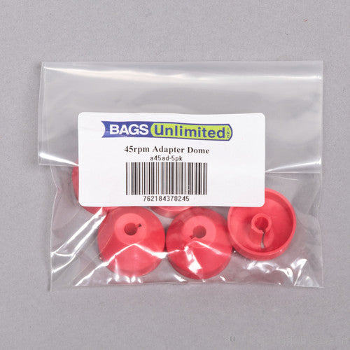 Bags Unlimited - Bu A45ad5pk 45 Rpm Record Adaptor Dome 5 Pack Red