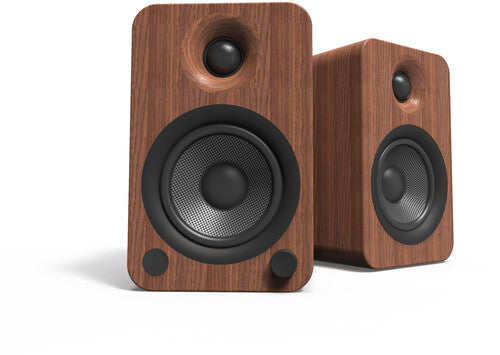 Kanto Yu4Walnut Bt Bookshelf Speakers 140W Walnut - Kanto YU4WALNUT Bluetooth Powered Speakers - 140 Watts - Phono Preamp (Walnut)