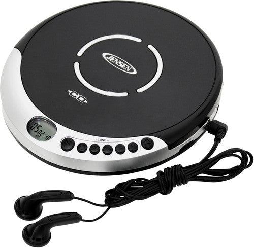 Jensen CD60R CD Player 60s Anti-Skip Fm Slvr/Blk - Jensen CD-60R Personal CD Player - 60 Second Anti-Skip - FM Radio (Silver/Black)