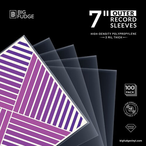 Big Fudge Bfos7X100Us 7in Outer Slvs 100 Pk Clear - Big Fudge BFOS7x100US 7-inch 45RPM Vinyl Record Outer Sleeves Polypropylene 100 Pack Crystal Clear