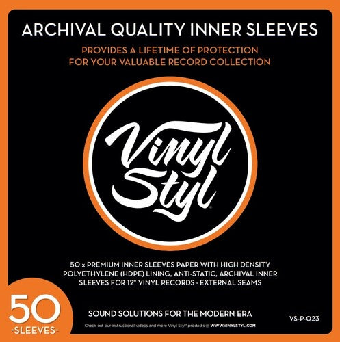 Vinyl Styl Vsp023 12in LP Inner Slv Lined 50Pk Wh - Vinyl Styl® VS-P-023 12 Inch Archival Inner Record Sleeves - HDPE-Lined - 50 Count (White)