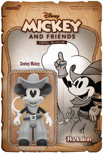 Disney Wave 3 - Vintage Collection - Cowboy Mickey - Super7 - Disney ReAction Figures Wave 3 - Vintage Collection - Cowboy Mickey