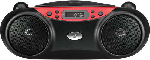 GPX BC232R Sporty Classic Boombox CD AM/FM Radio (Red/Black)