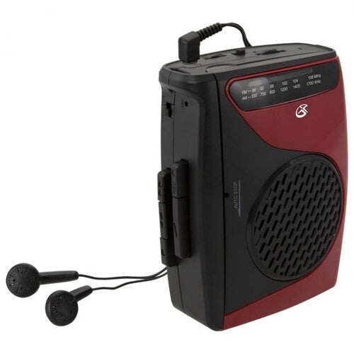 GPX - Gpx Cas337 Portable Cassette Player Fm Red/blk