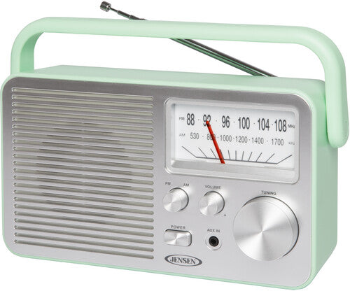 Jensen Mr750Gr Personal Am/Fm Radio Green - Jensen MR750GR Personal AM/FM Radio With Built-in Speaker (Green)