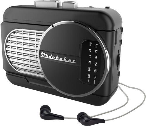 Studebaker Sb3675Bs Walkabout II Pers Cass Blk/Slv - Studebaker SB3675BS WALKABOUT II Personal Cassette Player AM/FM Radio Speaker (Black/Silver)