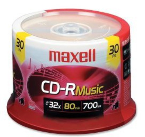 Maxell 625335 CD-R Music Gold CD Recordable 30 Pk - Maxell 625335 CDR-80 MUSIC GOLD CD Recordable Discs 32X 700MB 80 Min 30 Pack