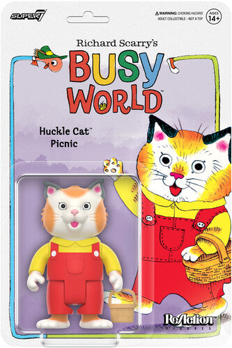 Richard Scarry Wave 02 - Huckle Cat (Overalls) - Super7 - Richard Scarry - ReAction Figures Wave 02 - Huckle Cat (Overalls)