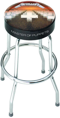 Rocksax Metallica Mop Bar Stool Seat Blk/Chrm - Rocksax - Metallica - Master of Puppets Logo - Bar Stool With Swivel Seat (Black/Chrome)