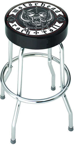 ROCKSAX MOTORHEAD RNR BAR STOOL SEAT BLK/CHRM - Rocksax Motorhead Rnr Bar Stool Seat Blk/chrm