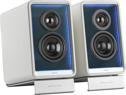 Edifier Qr65 Bt Active Monitors Speaker 70W Wht - Edifier QR65 Bluetooth Hi-Res Audio Active Monitors 2.0 Speaker System 2.0 70 Watts (White) (SPEAKERS)