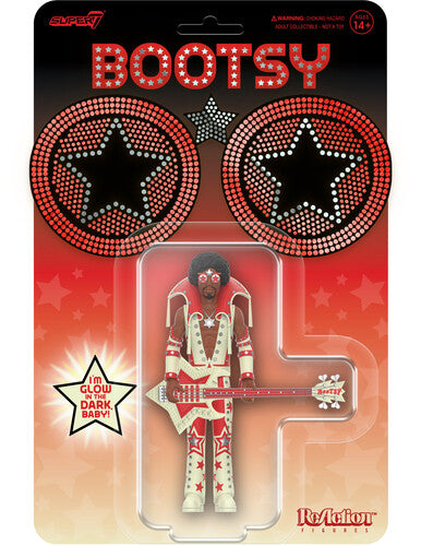 Bootsy Collins Figures Wv3 - Bootsy Collins (Glow) - Super7 - Bootsy Collins - ReAction Figures Wv3 - Bootsy Collins (Glow)
