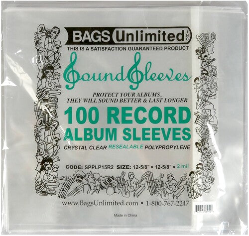 Bags Unlimited - Bu Spplp15r Lp Jacket Slv Resealable 100 Cnt Clear