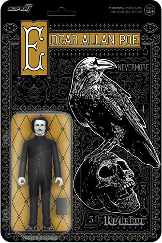 Edgar Allan Poe Reaction Figures Wv 01 - Greyscale - Super7 - Edgar Allan Poe ReAction Figures Wave 01 - Edgar Allan Poe (Greyscale)