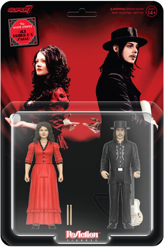 White Stripes Reaction 1 - Get Behind Me Satan 2Pk - Super7 - White Stripes - ReAction Figures Wv1 - Get Behind Me Satan 2-Pack