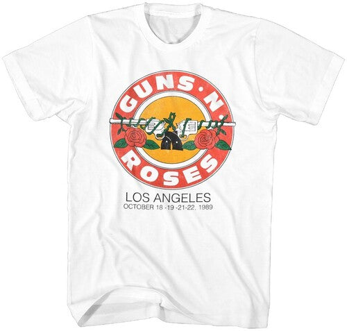 Guns N' Roses - Los Angles 1989 Roses Logo T-Shirt - White - Adult Shirt