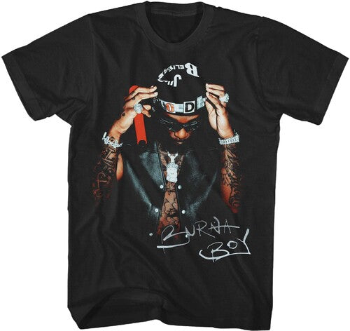 Burna Boy - Signature Photo T-Shirt - Black - Adult Shirt
