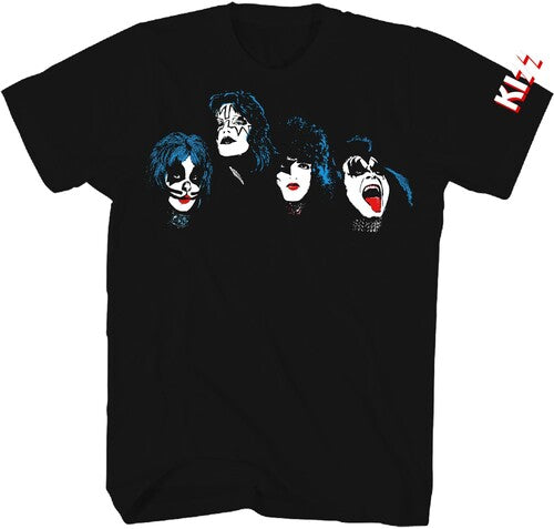 Kiss - Faces Two T-Shirt - Black - Adult Shirt