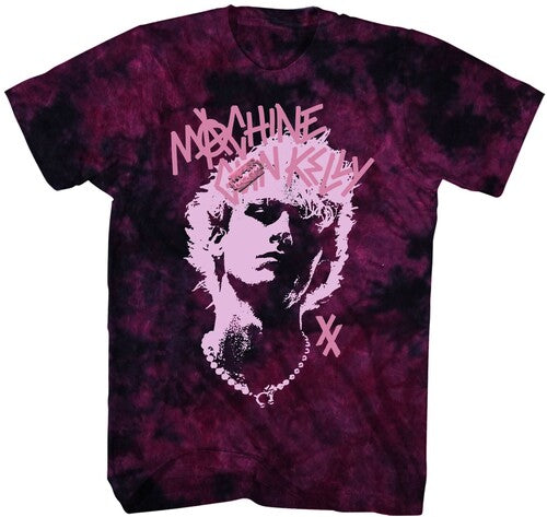 MGK - Silhouette Portrait T-Shirt - Pink/Black Crystal Wash - Adult Shirt