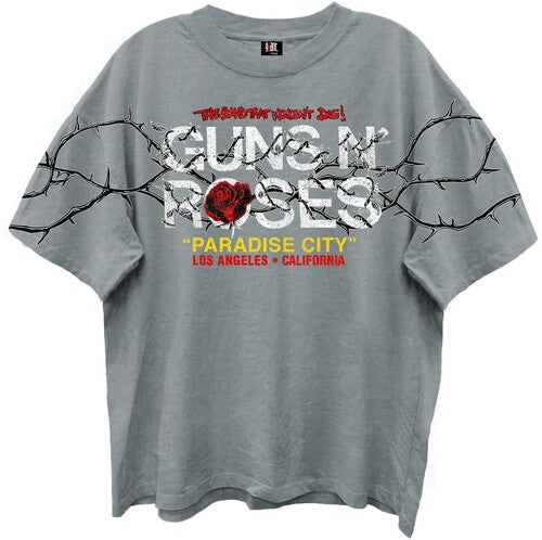 Guns N' Roses - Paradise City - Giant Vintage T-Shirt - Gray - Adult Shirt