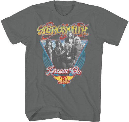 Aerosmith - Dream On Triangle T-Shirt - Charcoal - Adult Shirt