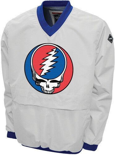 Grateful Dead - Steal Your Face - Water Resistant Pullover Windshell - White - Outerwear