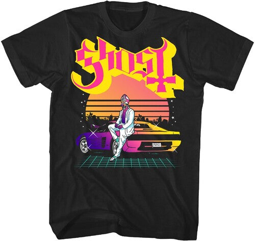 Ghost - Papa Lambo Synthwave T-Shirt - Black - Adult Shirt