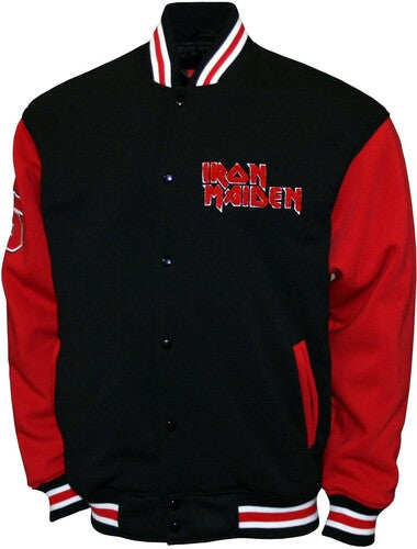 Iron Maiden - Eddie Logo - Varsity Fleece Jacket - Red/Black - Outerwear