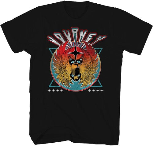 Journey - Star Logo T-Shirt - Black - Adult Shirt