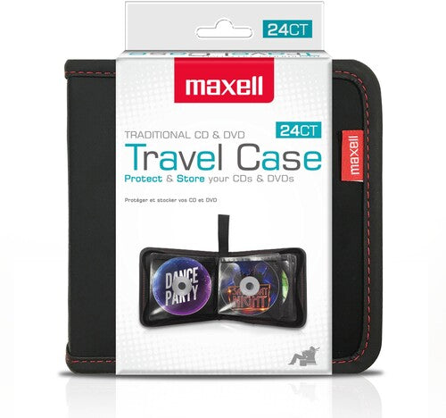 Maxell - Maxell 190161 Cd/dvd 24 Disc Zipper Case Black