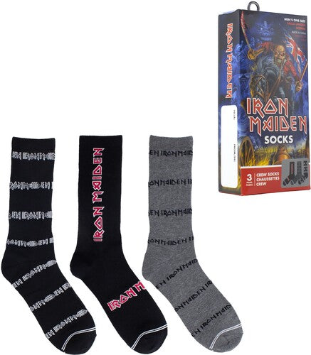 Perri's Iron Maiden Crew Socks 3 Pack Gift Box - Perri's Iron Maiden Crew Socks 3 Pack Gift Box
