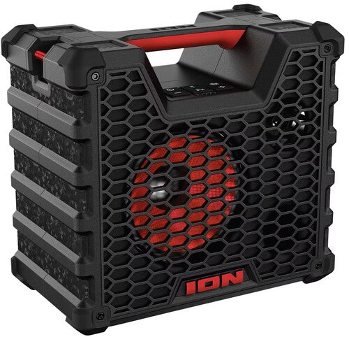 ION Audio Tailgater Tough - Bluetooth Rugged All-Weather Speaker - Recharageable - Black/Red