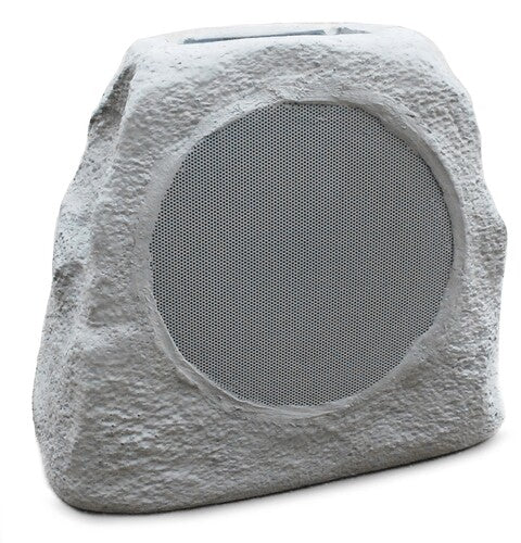 ION Audio Glow Stone Link - Bluetooth Solar Rechargeable Rock Speaker with LED Lights - IPX5 Water Resistant - Gray