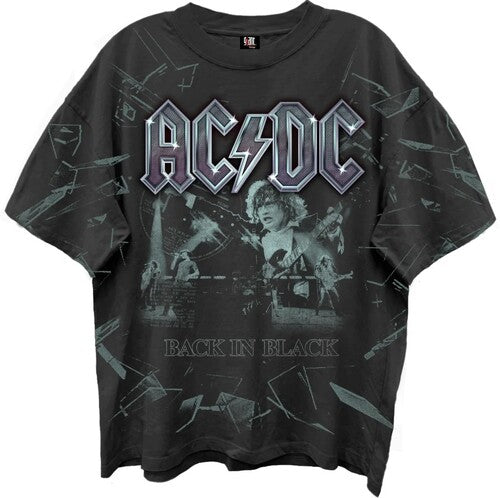 AC/DC - Back In Black Shattered Glass All Over - Giant Vintage - T-shirt