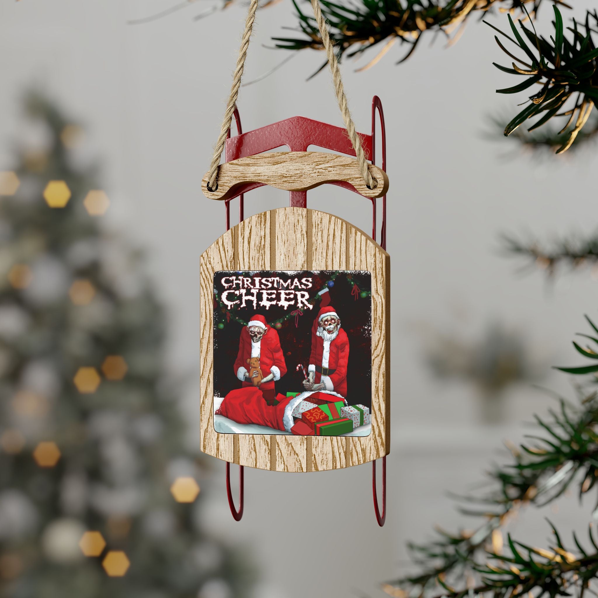 Christmas Cheer Sled Ornaments