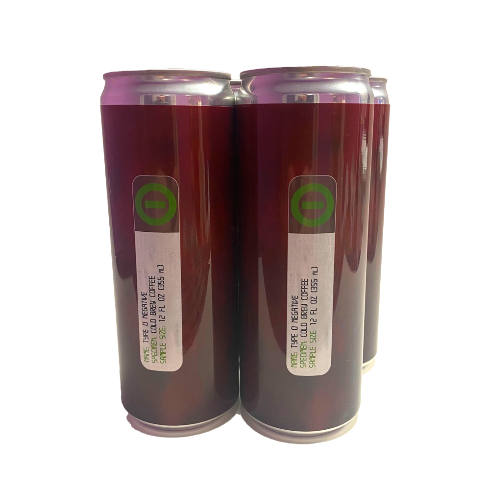 Type O Negative OFFICIAL Blood Vial Nitro Cold Brew Coffee Cans (4Pack) (12oz per can)