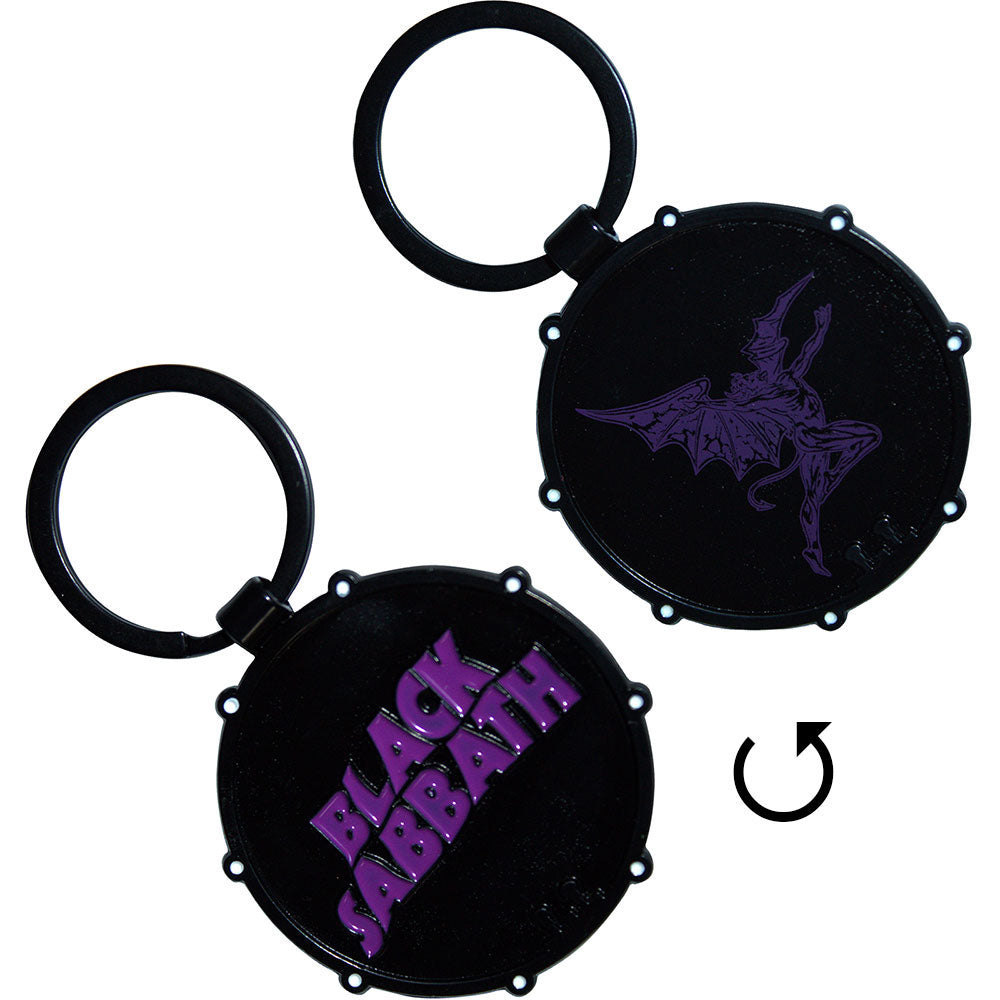 Black Sabbath Wavy Logo & Daemon Drum [Keychain]