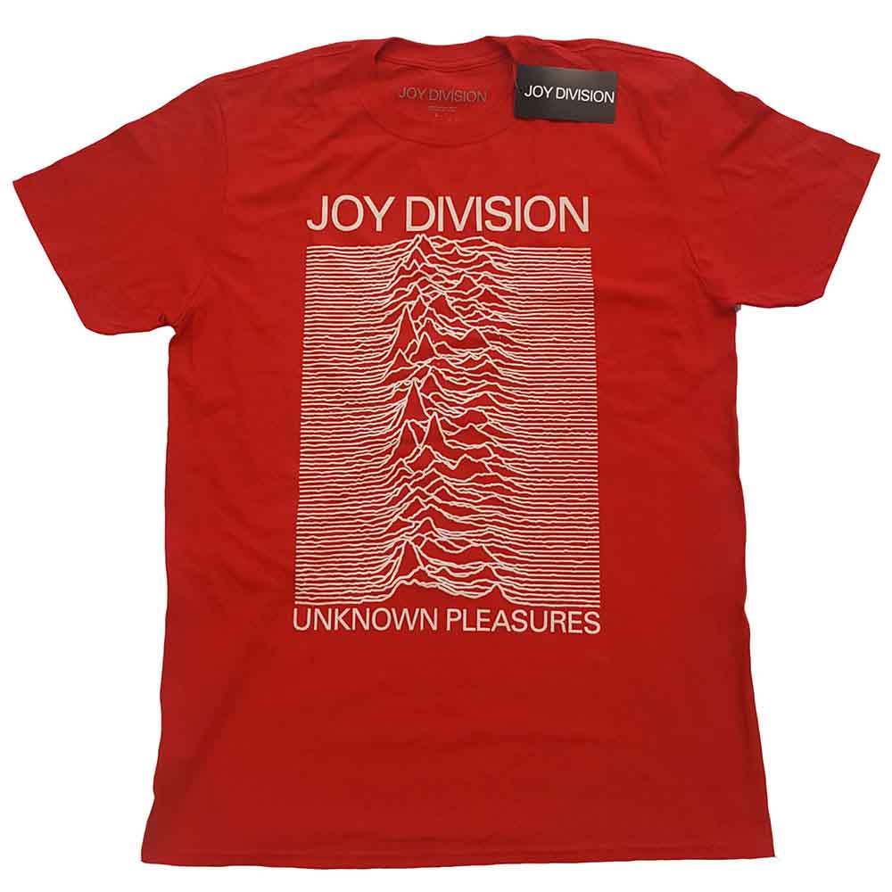 Joy Division Unknown Pleasures White On Red [T-Shirt]