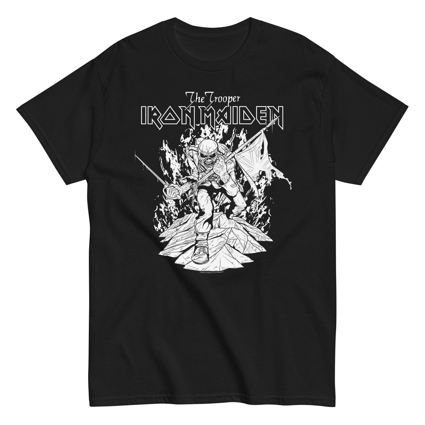 MERCHMOMENT Iron Maiden - Trooper Black and White T-Shirt [Apparel]