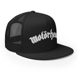 MERCHMOMENT Motorhead Arched Logo Embroidered Trucker Hat [Apparel]
