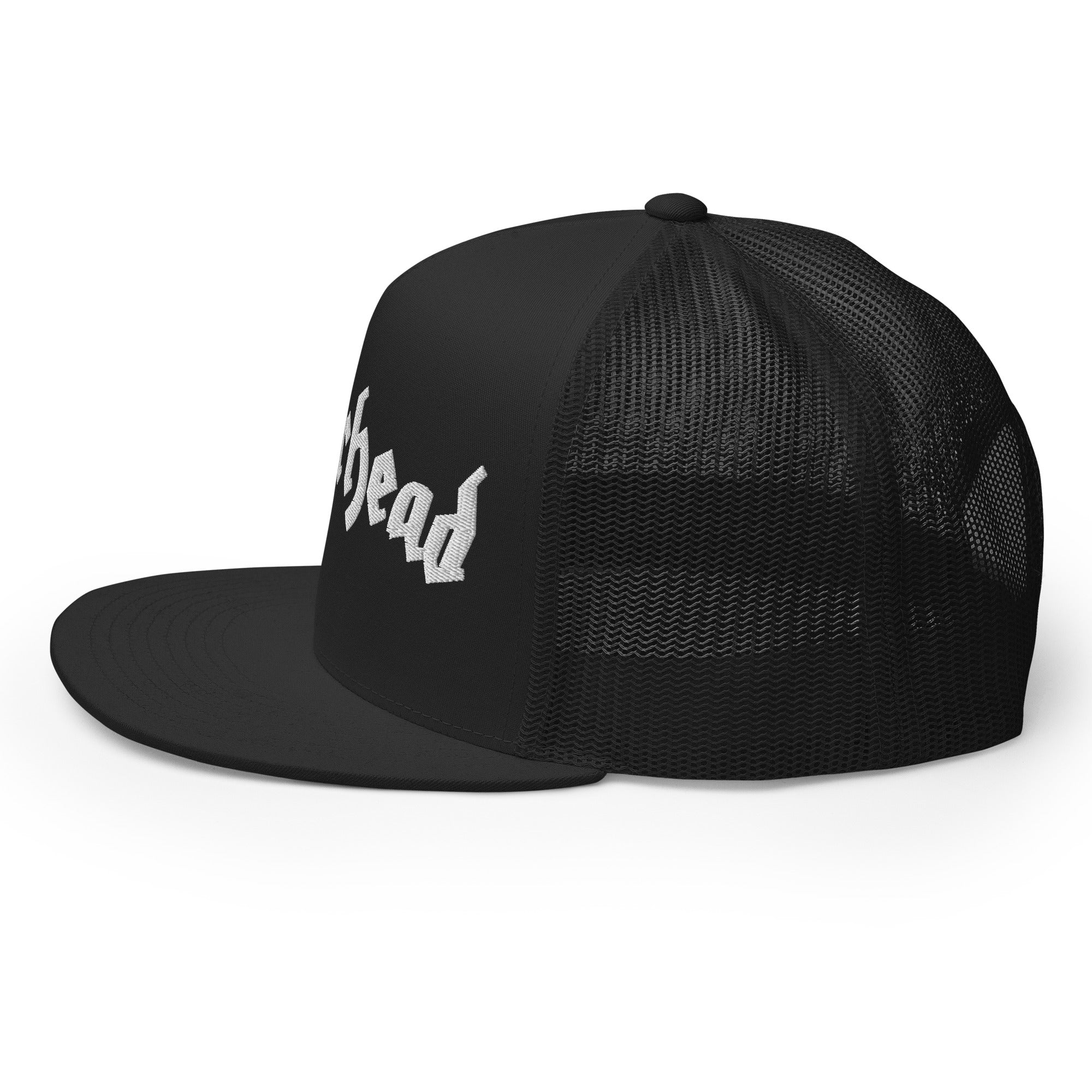 MERCHMOMENT Motorhead Arched Logo Embroidered Trucker Hat [Apparel]